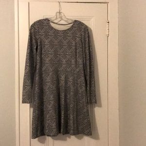 Silver embroidered long sleeve dress